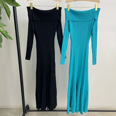 Fishtail Stretch Slim Knit Long dress