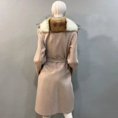 Cashmere Wool Coat With Fox Fur Collar