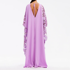 Boat Neck Long Formal Long Sleeves Floor Length Dress