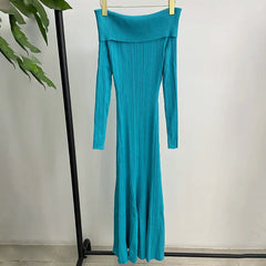 Fishtail Stretch Slim Knit Long dress