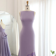 Elegant Coral Pink Scalloped Butterfly Beaded Evening Dress