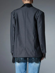 Loose Spliced Lace Blazer
