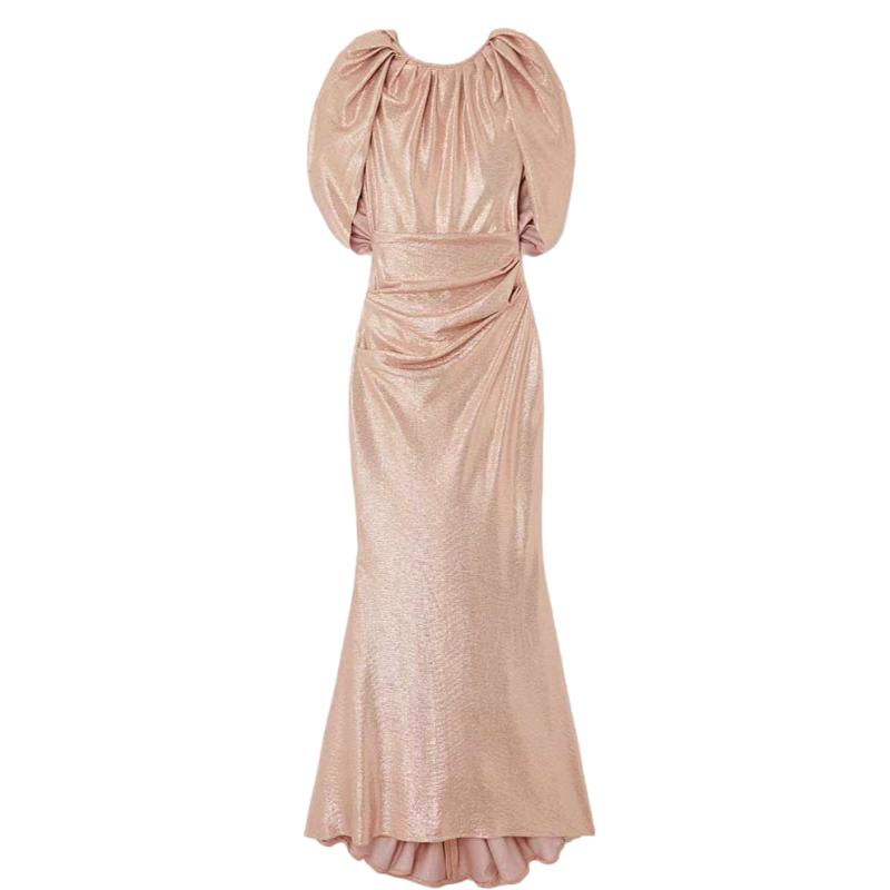 Sequin Fishtail Dress Short Sleeve Gorgeous Gown Floor-length