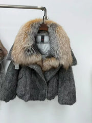 Short Big Fox Fur Goose Down Jacket