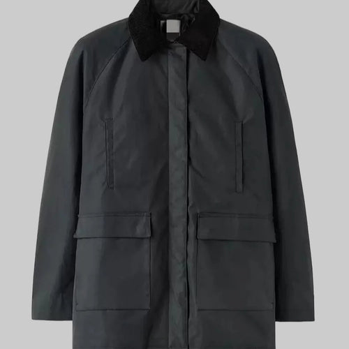 Corduroy Turn-Down Collar Long Sleeve Ladies Loose Coat