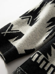 Vintage Tassels Cardigan  Cashmere Knit Jacquard Sweater Coat