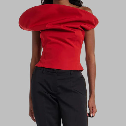 Asymmetrical slim fit sleeveless Top