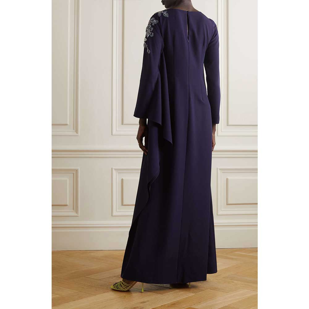 Long Sleeve Luxury Cape Gown