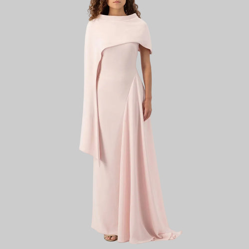 One-Shoulder O Neck Elegant Evening Dress