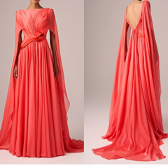 Orange Red Satin Dress