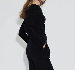 One-shoulder Chain Silver Silk Top