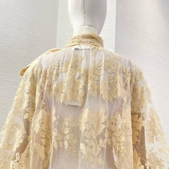 Vintage Long Sleeve Lace See Through Top