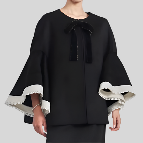 Round Neck Long Sleeve A Line Dress