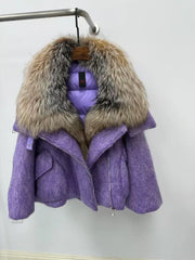 Short Big Fox Fur Goose Down Jacket