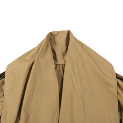 Double-Layer Sleeves Tie Waist Commuter Long Jacket