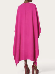 Elegant Round Neck Half Sleeve Midi Dress