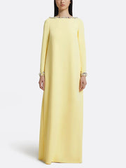 Beaded Loose Long Sleeved  Long Maxi Dress