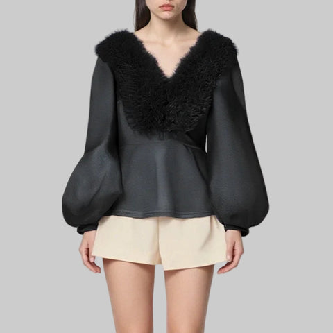Retro Slimming And Versatile Temperament Bow-Decorated Poplin Top