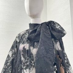 Vintage Long Sleeve Lace See Through Top