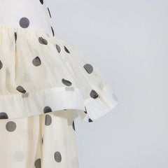 Ruffles Design Gathered Waist Tops+high Waist A-line Skirt Set
