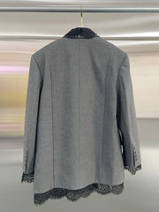 Loose Spliced Lace Blazer