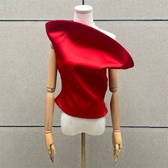 Asymmetrical slim fit sleeveless Top