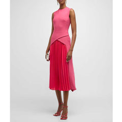 Pink Sleeveless Knee-length Dress