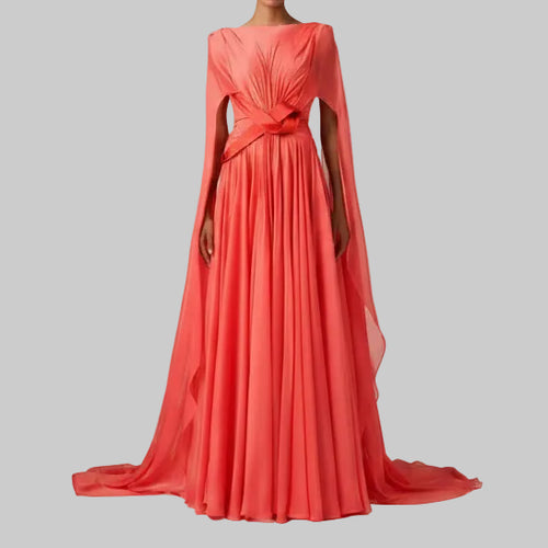 Orange Red Satin Dress