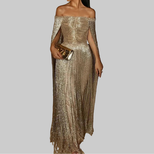 Luxury Tassel  Off Shoulder Dress