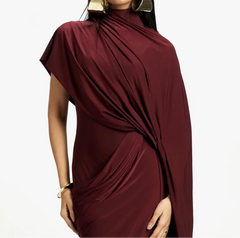 One-Shoulder Long Sleeves Neckline Dress