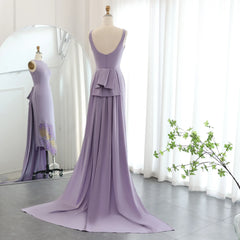 Elegant Coral Pink Scalloped Butterfly Beaded Evening Dress