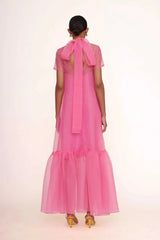Bow Tulle A Line Long Ankle Length  Dress