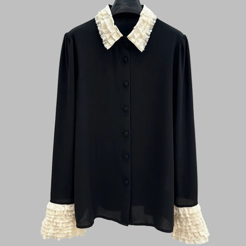 Irregular Lace Up  Slash Neck Off Shoulder Long Sleeve Irregular Top