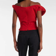 Asymmetrical slim fit sleeveless Top