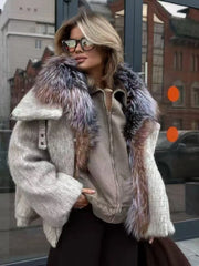 Short Big Fox Fur Goose Down Jacket