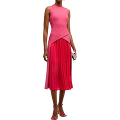 Pink Sleeveless Knee-length Dress