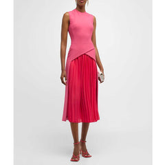 Pink Sleeveless Knee-length Dress