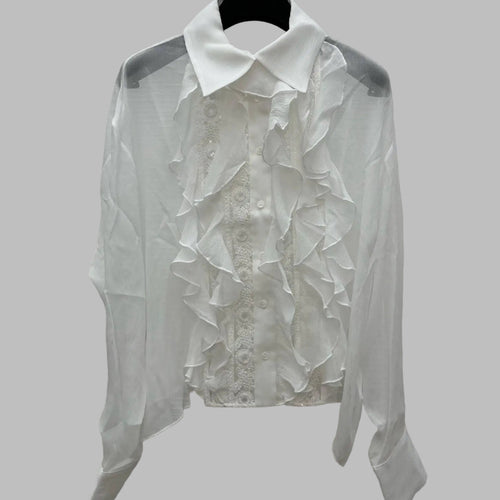 Luxury Silk Ruffled Top