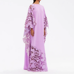 Boat Neck Long Formal Long Sleeves Floor Length Dress