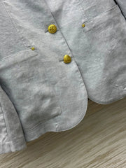 Lapel Long Sleeves Patchwork Pocket Temperament Jacket