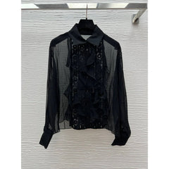 Luxury Silk Ruffled Top