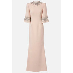 Crystal-Embellished Mermaid Midi Dress