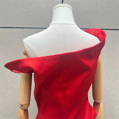 Asymmetrical slim fit sleeveless Top