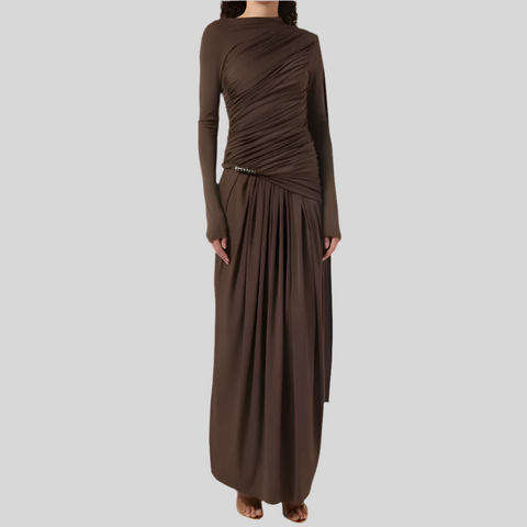 Flower Hanging Neck Backless Long Dresses