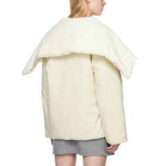 Large Lapel One Button Simple Commuter Thickened Warm Cotton Coat