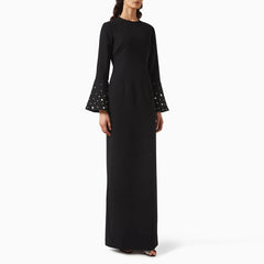 O-Neck Off Side Slit With Elegant Sequins Dress