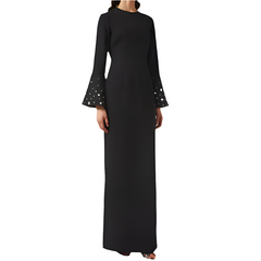 O-Neck Off Side Slit With Elegant Sequins Dress