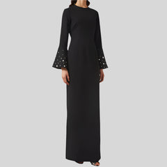 O-Neck Off Side Slit With Elegant Sequins Dress