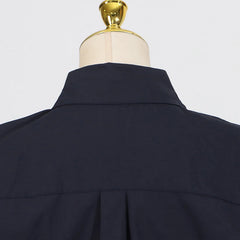 Hollow Out Chic Two Piece Sets Lapel Short Sleeve Spliced Button Tops High Waist Long Skirt Elegant Set