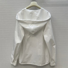 Cotton hooded long sleeved Top